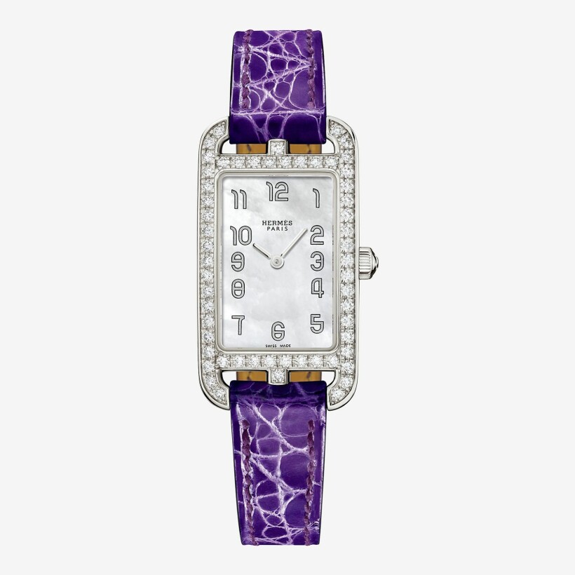 Hermès Nantucket S diamond bezel watch