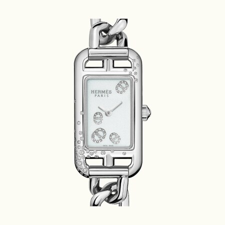 Montre Hermès Nantucket 17x23mm sertie de diamants