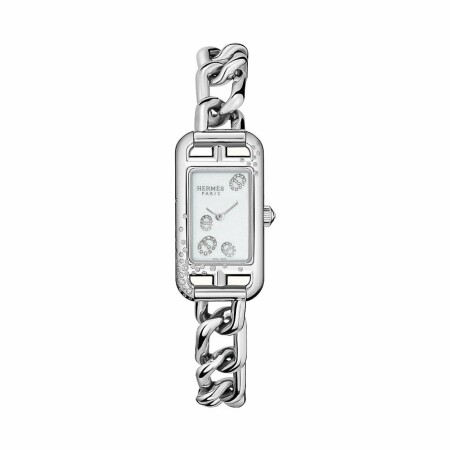 Montre Hermès Nantucket 17x23mm sertie de diamants