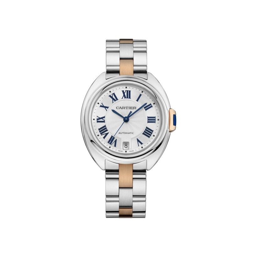Clé de Cartier watch, 35mm, rose gold, steel