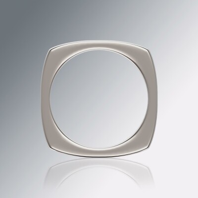Platinum 5mm Cushion Shank Grooved Ring