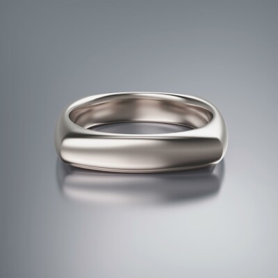 Platinum 5mm Cushion Shank Halfround Ring