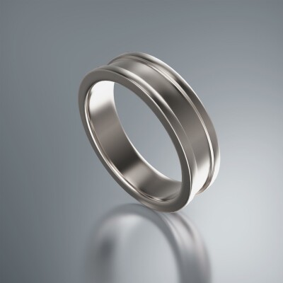 Platinum 6mm Flat Inner Stepped Ring