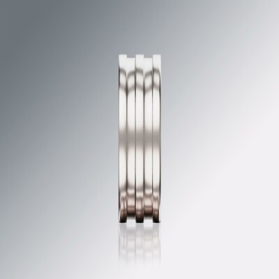 Platinum 6mm Flat Double Stepped Ring