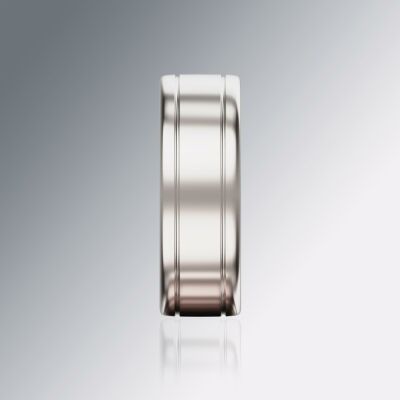 Platinum 8mm Flat Grooved Ring