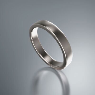 Platinum 4mm Flat Plain Ring