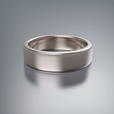 Platinum 6mm Flat Plain Ring