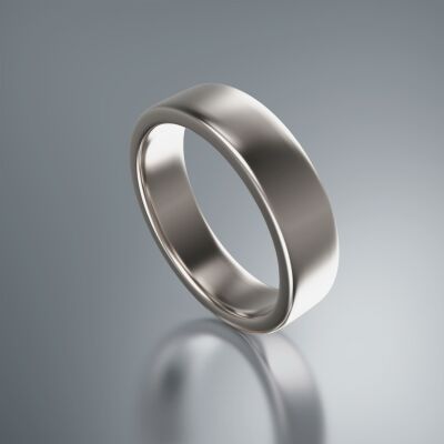 Platinum 6mm Flat Plain Ring