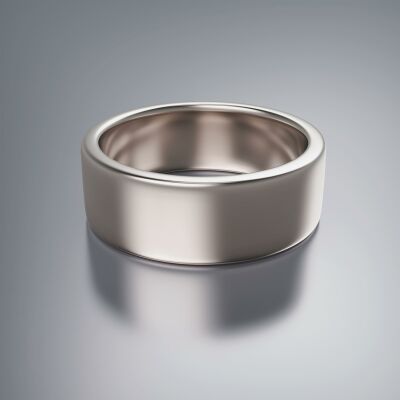 Platinum 8mm Flat Plain Ring