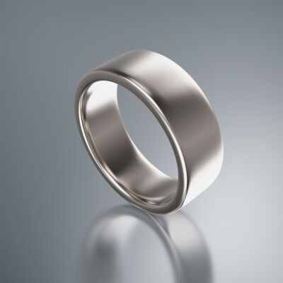 Platinum 8mm Flat Plain Ring