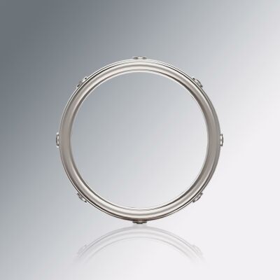 Platinum 6mm Double Grooved Diamond Ring