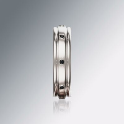 Platinum 6mm Double Grooved Diamond Ring