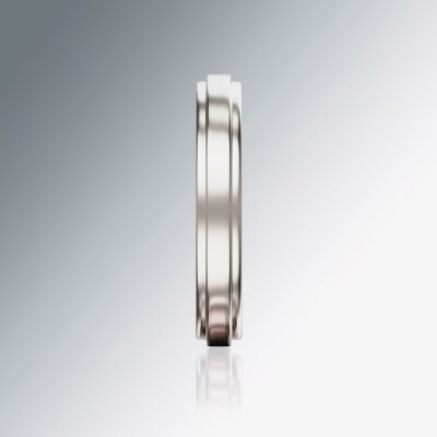 Platinum 4mm Flat Stepped Ring