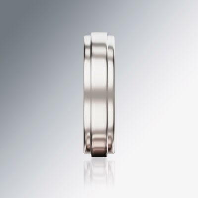 Platinum 6mm Flat Stepped Ring