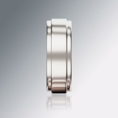 Platinum 8mm Flat Stepped Ring