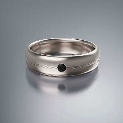 Platinum 6mm Halfround Grooved Diamond Ring