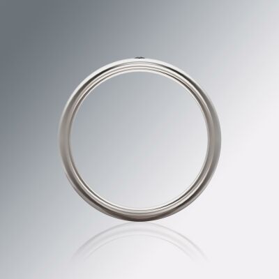 Platinum 6mm Halfround Grooved Diamond Ring