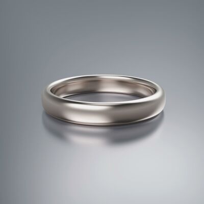 Platinum 4mm Halfround Ring