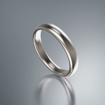 Platinum 4mm Halfround Ring