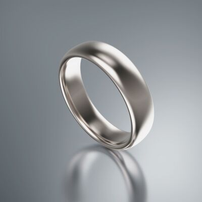 Platinum 6mm Halfround Ring