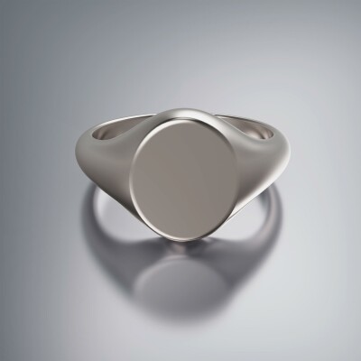 Platinum Signet Oval Ring