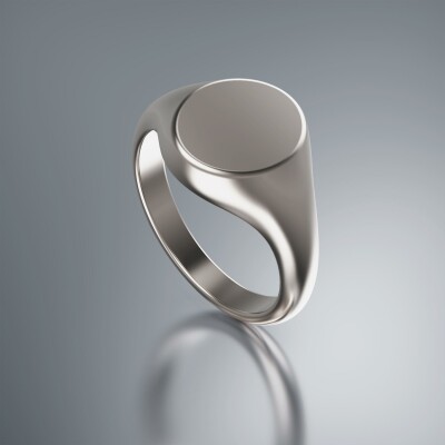 Platinum Signet Oval Ring