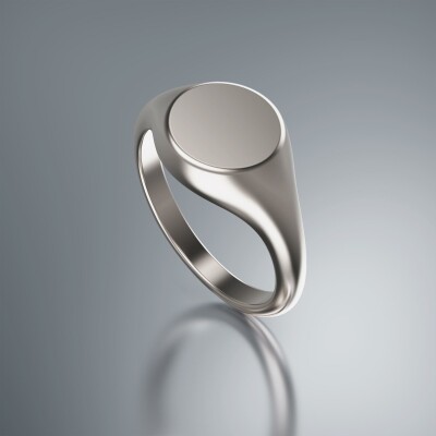 Platinum 10mm Signet Round Ring