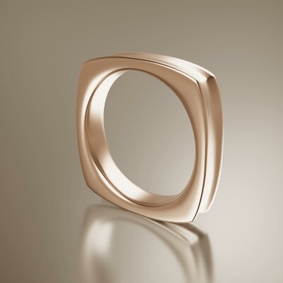 Rose Gold 5mm Cushion Shank Concave Ring