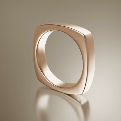 Rose Gold 5mm Cushion Shank Flat Ring