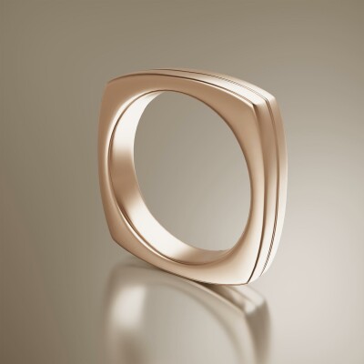 Rose Gold 5mm Cushion Shank Grooved Ring