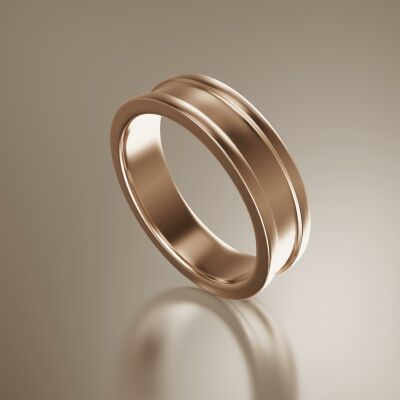 Rose Gold 6mm Flat Inner Stepped Ring