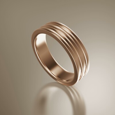 Rose Gold 6mm Flat Double Stepped Ring