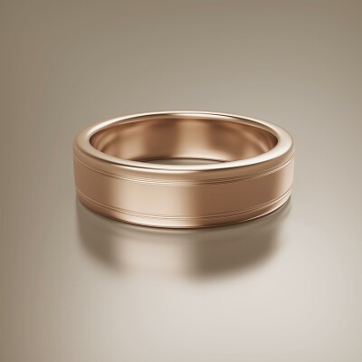 Rose Gold 6mm Flat Grooved Ring