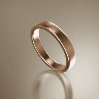 Rose Gold 4mm Flat Plain Ring