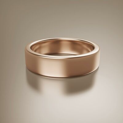 Rose Gold 6mm Flat Plain Ring
