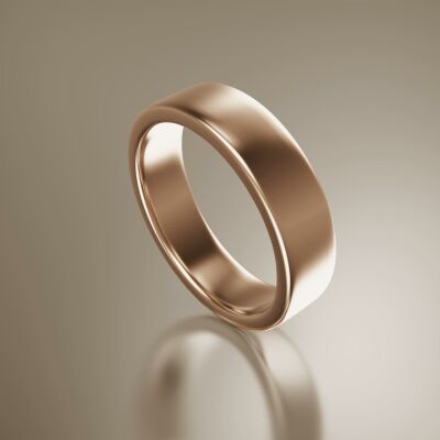 Rose Gold 6mm Flat Plain Ring