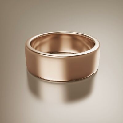 Rose Gold 8mm Flat Plain Ring