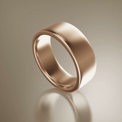 Rose Gold 8mm Flat Plain Ring