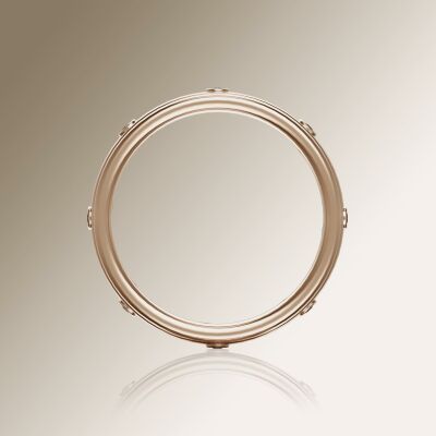 Rose Gold 6mm Double Grooved Diamond Ring
