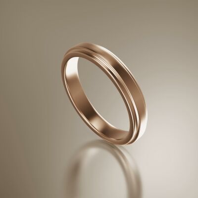 Rose Gold 4mm Flat Stepped Ring
