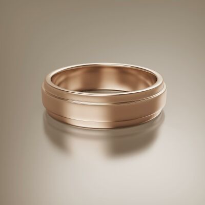 Rose Gold 6mm Flat Stepped Ring