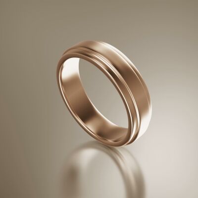 Rose Gold 6mm Flat Stepped Ring