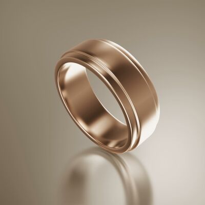 Rose Gold 8mm Flat Stepped Ring