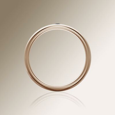 Rose Gold 6mm Halfround Grooved Diamond Ring