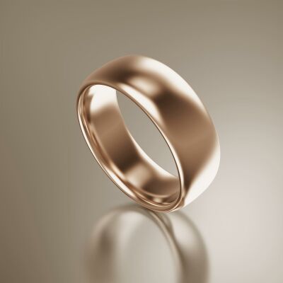 Rose Gold 8mm Halfround Ring