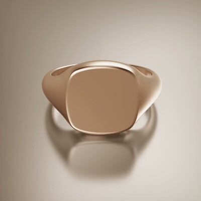 Rose Gold 12mm Signet Cushion Ring