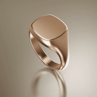 Rose Gold 12mm Signet Cushion Ring