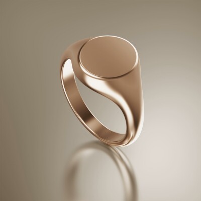 Rose Gold Signet Oval Ring