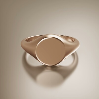 Rose Gold 10mm Signet Round Ring