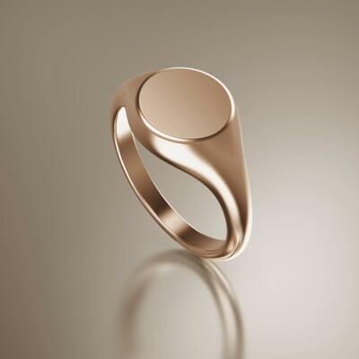 Rose Gold 10mm Signet Round Ring